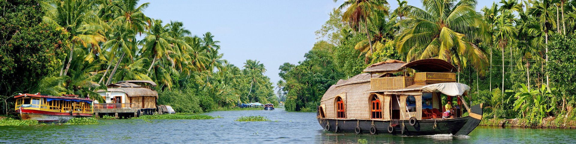 Hausboot auf den Backwaters Meer Fluss in Kerala 