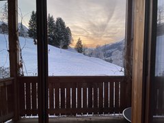 Berglandhof Winter Aussicht aus Terasse