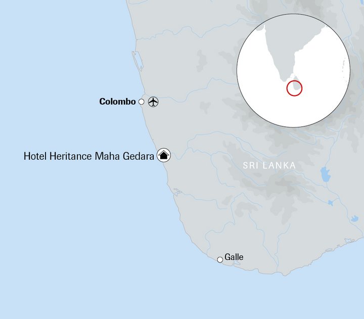 Karte Sri Lanka Hotel Heritance Maha Gedara